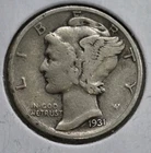 1931 S  Mercury Dime circulated 90% Silver  VG Very Good to Fine F