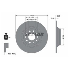 2x Bremsscheibe für Skoda Kodiaq 1 NS6 2 PS7 Superb 3 3V3 hinten Textar 2621903