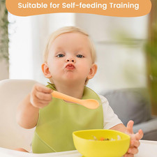 8-Piece Silicone Baby Spoons, First Stage Infant Self Feeding Spoons, Soft-Ti...