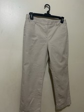 Chico's Capri Pants So Slimming Stone Sz M Poly Cotton Casual Classic 1 Cuffed