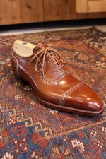 New Handmade Men's Brown Cowhide Leather Cap Toe Oxford Shoes Formal Dress Shoes