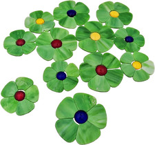 12 Flower Stained Glass Mosaic Tiles - 2 Size Floral Petals Flat Bead Mosaic G