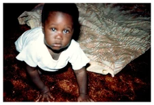 90s African American Baby Crawing Vintage Snapshot Photo California