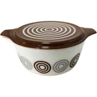 VTG Pyrex Cosmopolitan  Bullseye 2.5 QT Casserole Bowl w/ lid Ovenware USA Made