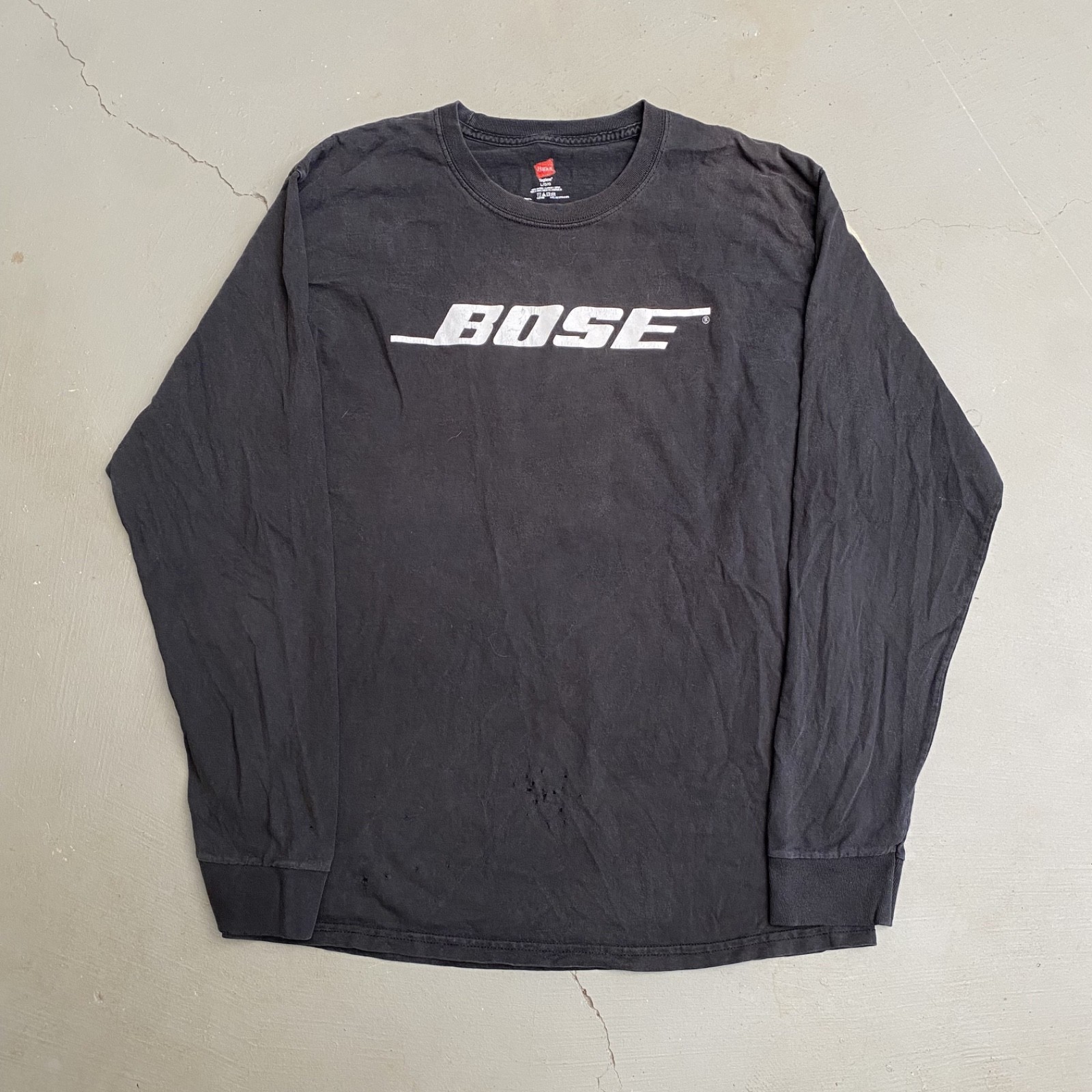 Y2K Distressed and Faded Bose Headphones Longsleeve T-Shirt-image