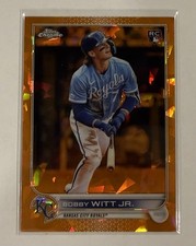 2022 Topps Sapphire Chrome Update BOBBY WITT JR. Orange 7/25 Jersey Match US100