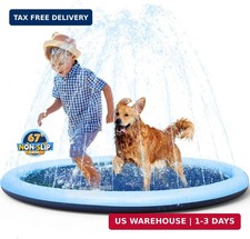 67" Non-Slip Splash Pad for Kids and Dogs, Thickened Sprinkler Pool for Toddlers