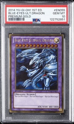 2014 YU-GI-OH! PREM GOLD 1ST ED #EN055 BLUE-EYES ULTIMATE DRAGON PSA 10