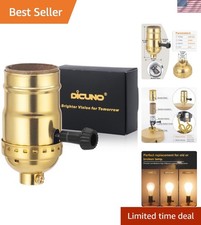 Listed 3-Way Lamp Socket Replacement, E26 Standard Threaded Base Light Socket...