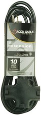Elation EC123-3FER10 Heavy Duty 12 Gauge 10Ft Power Extension Black Dmx Cable 