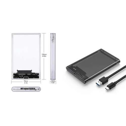 Sleek Black and White Design External Hard Drive Enclosure with UASP Support - Photo 5/14