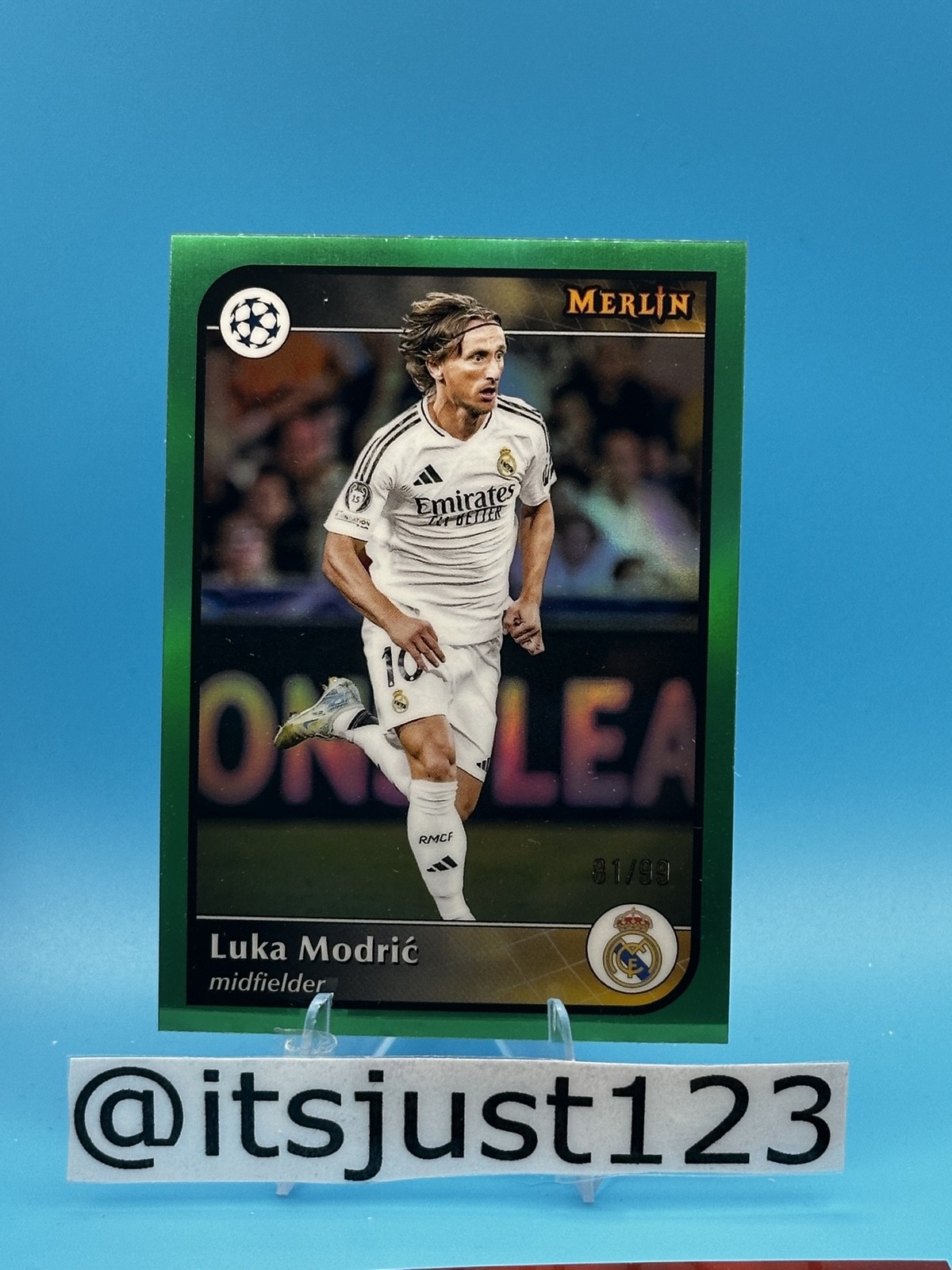 2024-25 Topps Merlin Uefa Club Competitions Luka Modric #86 Green Refractor /99