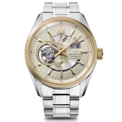 ORIENT STAR Moderne Skelettuhr RK-AV0124G Herren Champagner Gold NEU