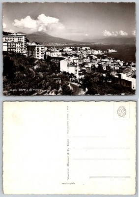 Naples Italy Vesuvius Volcano View from Vomero Real Photo Postcard RPPC