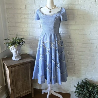 chinese dress ladies Hattie Dress in Cornflower Blue Lace