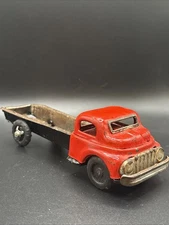 Vintage Tin Friction Toy Truck Red Made In Japan 1960s