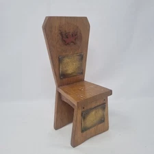Eisteddfod 1981 Miniature Oak Chair Trophy Award Prize Welsh Wales Vintage Small