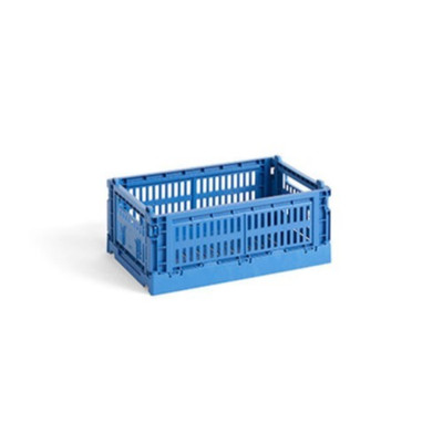 HAY Colour Crate Mix S Recycled Plastic Blue Small Storage Crates Case 24 NEW