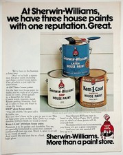 Sherwin-Williams Vintage Print Ad 3 House Paints Latex Oil Kem-1-Coat