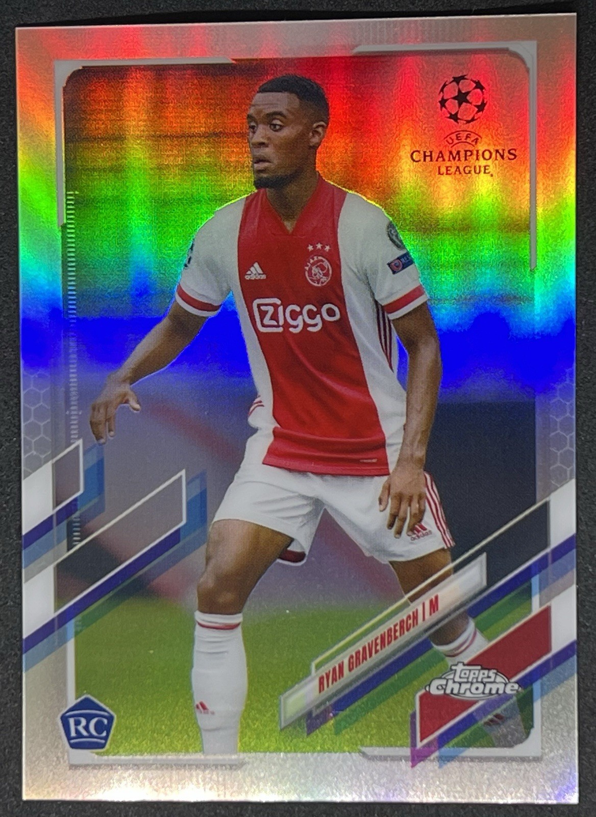 2020-21 Topps Chrome UEFA Champions League #98 Ryan Gravenberch Refractor Rookie