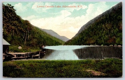 Antique New York Postcard Lower Cascade Lake ADIRONDACKS 1905