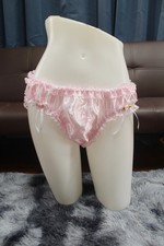 A423 2XL/ElasticW.24-42" Vintage Style Pink Satin Bikini Panties Underwear