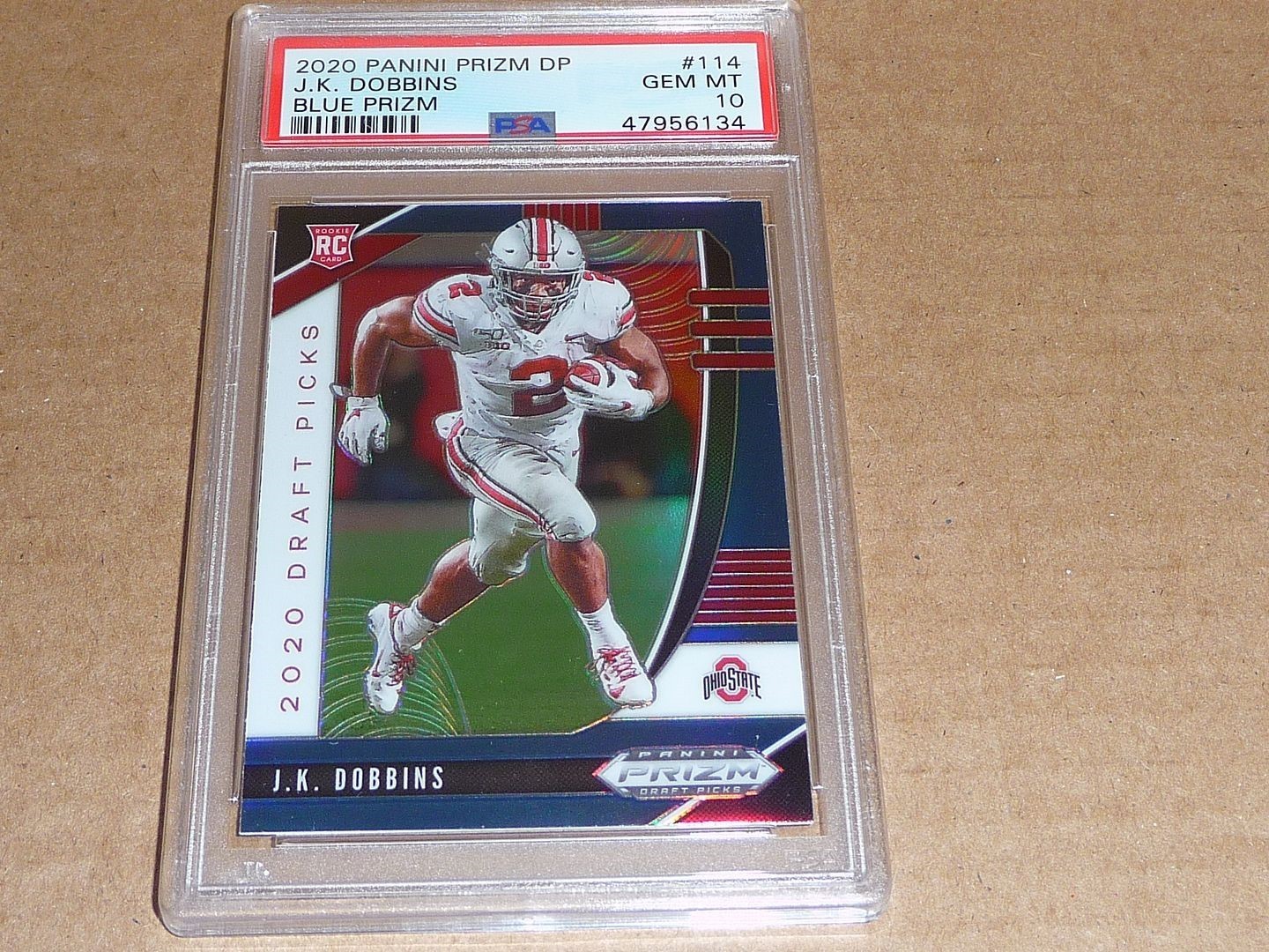 JK Dobbins Panini Prizm Draft Picks #114 Blue