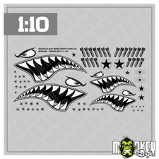 RC Crawler Aufkleber Hai / Shark Set 1:10 Off...
