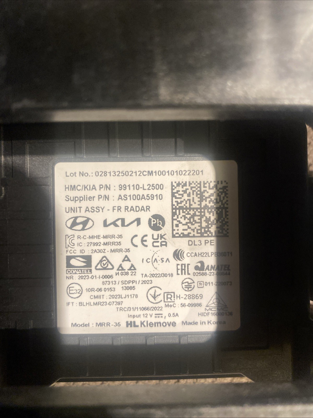 2025 Kia K5 Front Radar