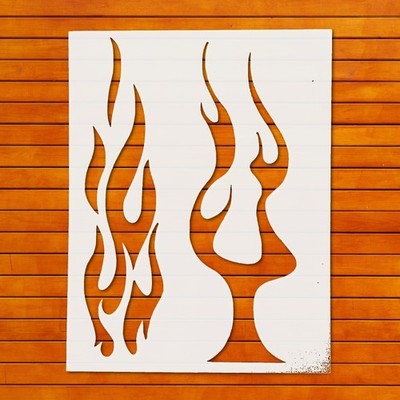 Reusable Plastic Stencil for Large Flames - Wall Art Template by StencilAir