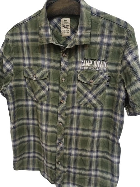 Men Camp David Shirt Grey Cotton 36 / S / 44