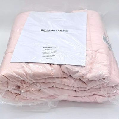 Amazon Basic Gewichtsdecke 104 cm x 152,4 cm mit Überzug Rosa, 4,54 kg
