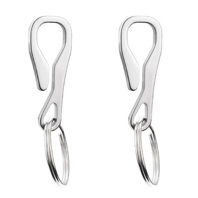2 Pcs Edelstahlschnalle Edelstahl-Schlüsselanhänger Schlüsselbügel