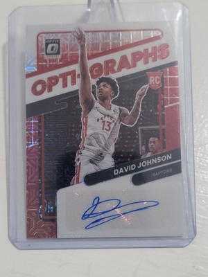 David Johnson 2021-22 Donruss Optic Opti-Graphs Choice Prizm Auto RC - Raptors