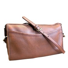 Vintage Brown Leather Shoulder Bag No Brand