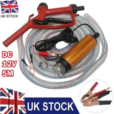 DC 12V Electric Diesel Fuel Transfer Pump Oil Dispenser With Nozzle Hoses Kit 5M