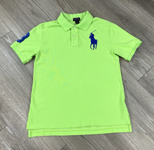 Ralph Lauren Polo Shirt Boys Green Youth L 14-16 Big Pony