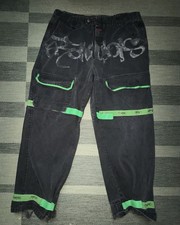 Sick OG Marithe Francois Girbaud graffiti strap baggy grounge pants 38x31