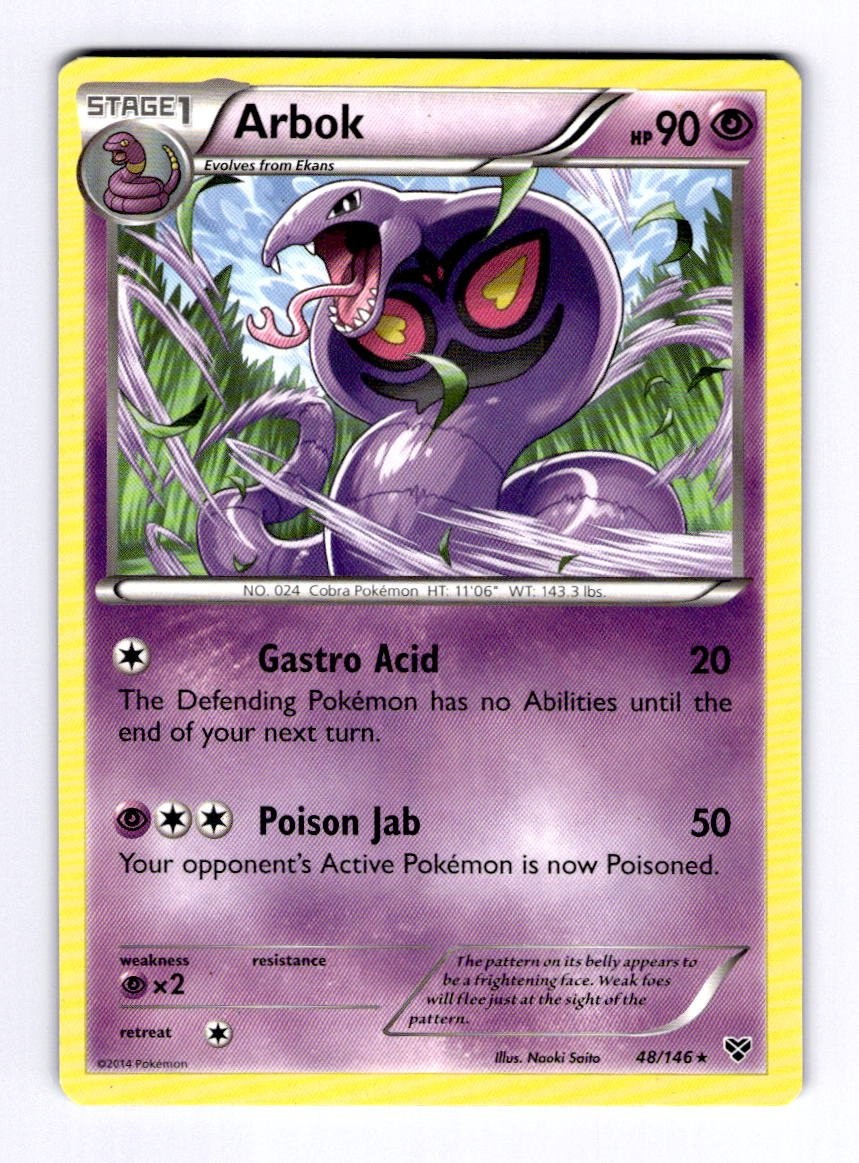 Arbok XY Base Set #48 (2014) Rare LP Pokemon