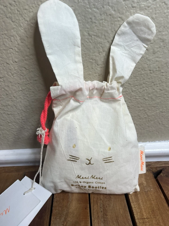 Botines Merci Merci Baby Bunny 0-6 meses algodón orgánico Pascua niñas rosa conejo Foto 4 de 4