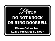 Signs ByLITA Classic Framed Please Do Not Knock Or Ring Doorbell Wall or Door...
