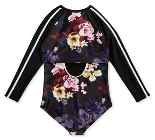 Wonder Nation Girls Long Sleeve Rash Guard &One Piece Swimsuit Size X Small 4-5 - Picture 3 of 7