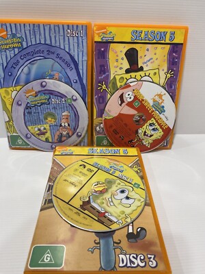 Spongebob Squarepants Nickelodeon Season 5 Disc 1 & 3/Season 2 Disc 2 PAL R4 #6