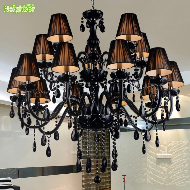 Black crystal chandelier sale lighting
