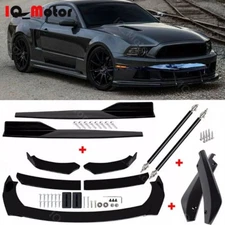 Glossy Black Front Bumper Lip Splitter Lower Spoiler Body Kit Fits Ford Mustang