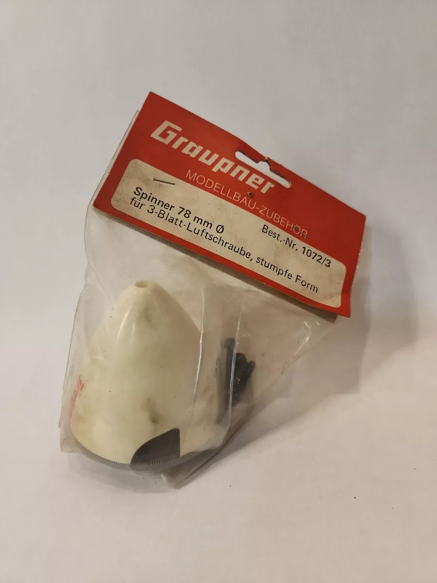 Graupner rc plane 78mm Nylon Spinner White New old stock vintage rc 1072 3