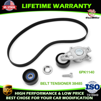Serpentine Belt Tensioner & Pulley Kit for Ford Edge Lincoln MKZ MKX MKT 3.7L V6