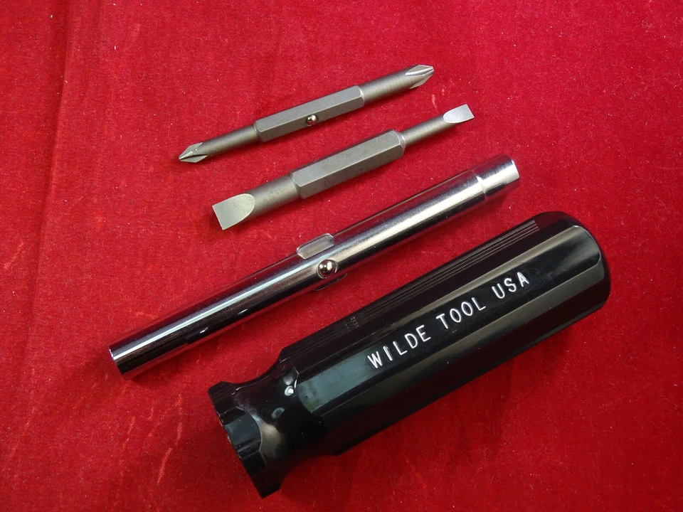 WILDE TOOL SW6 MADE IN USA  6 in 1 Screwdriver Phillips Flat Slotted Multi Bit   - Image 3 of 4