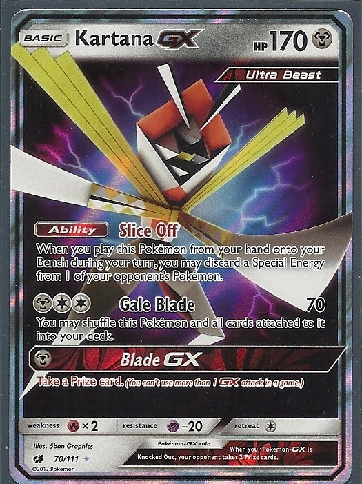 KARTANA GX 70/111 -CRIMSON INVASION Pokemon Card- HOLO-ULTRA RARE-MINT