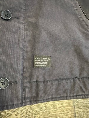 Carhartt Mens Blue Sheffield Deck Jacket Sherpa Lined Workwear
